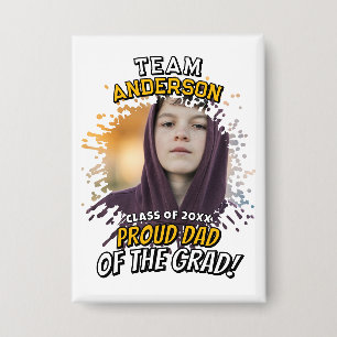 Team [Achternaam] Trots papa van de geslaagde foto Button