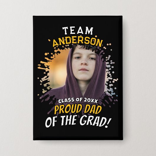 Team [Achternaam] Trots vader van de afgestudeerde Button (Voorkant)
