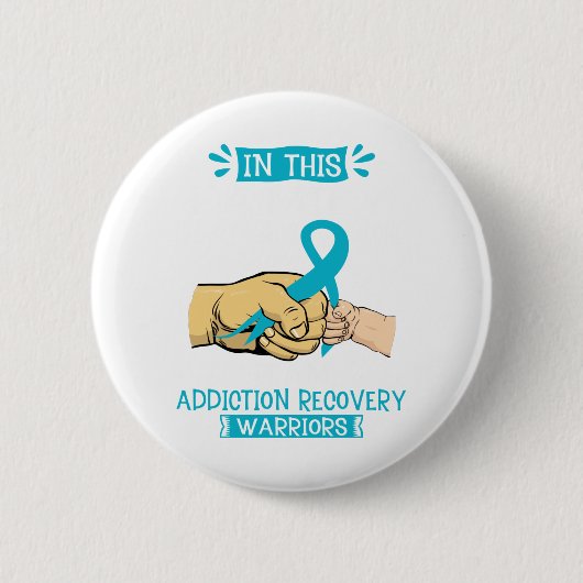 Team Addication Recovery Warrior Ronde Button 5,7 Cm (Voorkant)