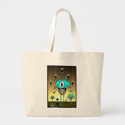 Team alien 2012 grote tote bag (Voorkant)
