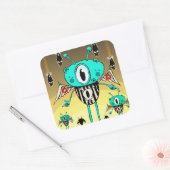 Team alien 2012 vierkante sticker (Envelop)
