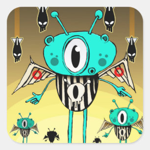 Team alien 2012 vierkante sticker