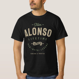 Team Alonso Lifetime Lid Gepersonaliseerde Naam T-shirt
