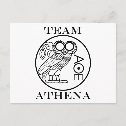 Team Athena (lettertype Engravers) Briefkaart (Voorkant)