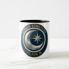 Team B Lunar Strategy Emblem | Moon & Star Leaders Tweekleurige Koffiemok
