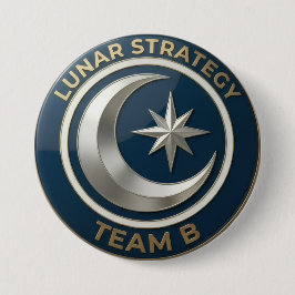 Team B Maan Strategie Embleem | Maan & Ster Leider Ronde Button 7,6 Cm