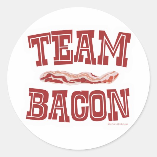 Team Bacon Ronde Sticker (Voorkant)
