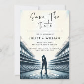 Team Ball veld Pitch Baseball Bruiloft Save The Date (Voorkant)