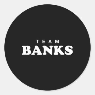Team Banks Gepersonaliseerde Achternaam Bruid Brui Ronde Sticker