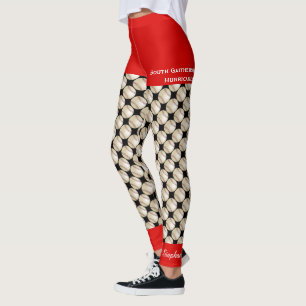 Team Baseball-Leggings met Fake Red Shorts Leggings