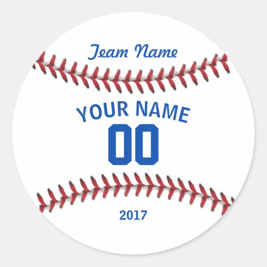 Team Baseball Sport Ronde Sticker (Voorkant)