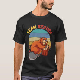 Team Beaver Retro Sunset Beavers Lover T-shirt