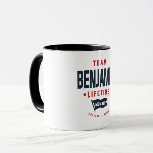 Team Benjamin Lifetime Member Funny Name Benjamin Mok (Voorkant links)