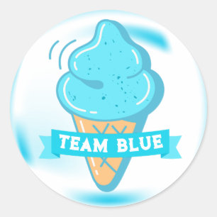 Team Blue Ice Cream Geslacht onthullen gunst Ronde Sticker