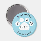 Team Blue Paw Print Gender onthullen Magneet (Voorkant / Achterkant)