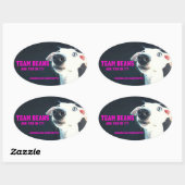 Team bonen ovale sticker (Vel)