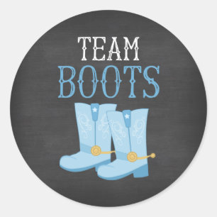 Team Boots Jongen Geslacht Onthullen Ronde Sticker