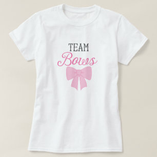 Team bows Girl Gender onthulling T-shirt