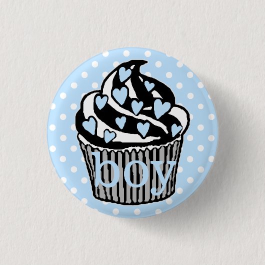 Team Boy-Baby shower Ronde Button 3,2 Cm (Voorkant)