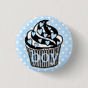 Team Boy-Baby shower Ronde Button 3,2 Cm