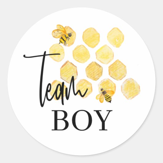 Team Boy Bee thema Geslacht onthullen Sticker (Voorkant)