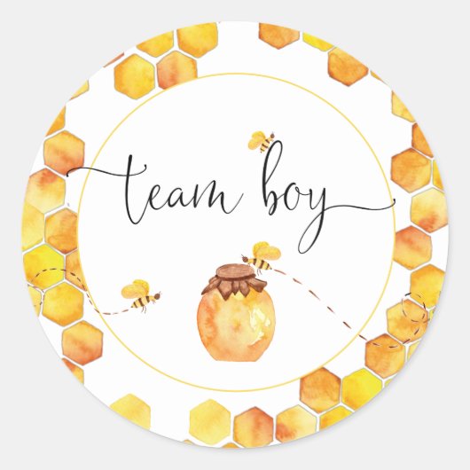 Team Boy Bee Thème Stickers de révélation de genre (Devant)