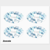 Team Boy Blue Arc Waterverf Geslacht onthullen Ovale Sticker (Vel)