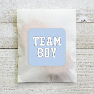 Team Boy Blue Baby Geslacht Onthulling Feest Vierkante Sticker