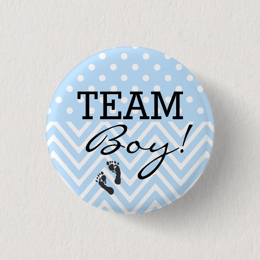Team Boy Blue Baby shower Ronde Button 3,2 Cm (Voorkant)