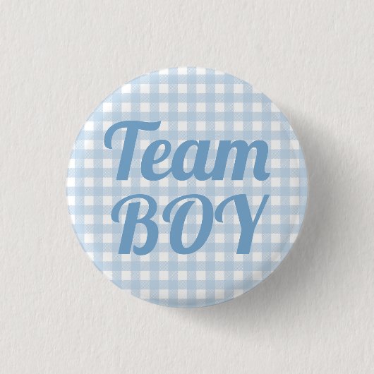 Team Boy Blue Gender onthullen Party Button Small (Voorkant)