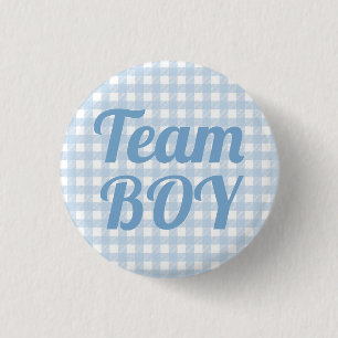 Team Boy Blue Gender onthullen Party Button Small