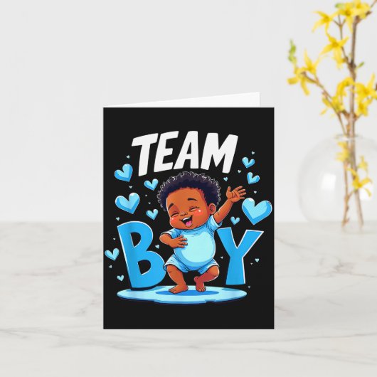 Team Boy Design Gender Reveal New Baby Boy Kaart (Gele Bloem)
