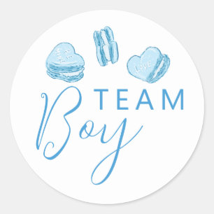 Team Boy Geslacht Onthullen Blue Heart Stemmen Ronde Sticker