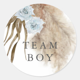 Team Boy Geslacht Onthullen Partij Stemmen Pampas Ronde Sticker