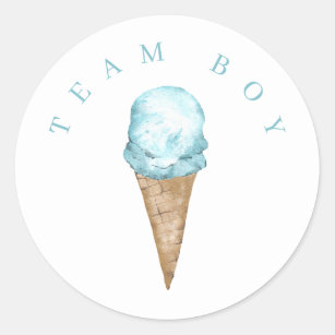 Team Boy Ice Cream Genre révéler Sticker Cercle.