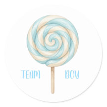 Team Boy Lollypop Geslacht Onthulling Stem Sticker