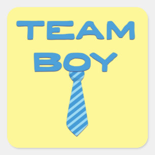 Team Boy met Necktie Gender onthulling Vierkante Sticker