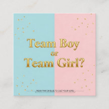 Team Boy of Team Girl Gender Reveal Enclosure Kaar