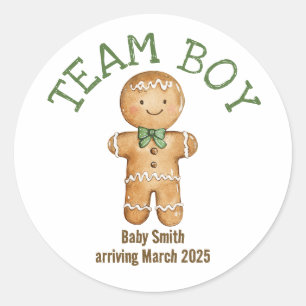 Team Boy peperkoek Kerst baby sticker