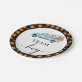 Team Boy Pompoen Vrachtwagen Papier Borden Papieren Bordje (Gekanteld)