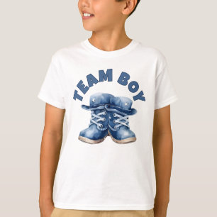 Team Boy Schattige Little Blue Baby Boots Genderon T-shirt
