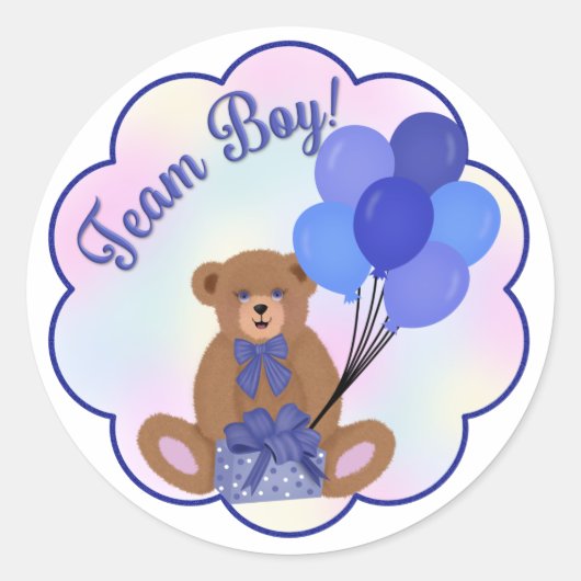 Team Boy Teddy Bear Sticker (Voorkant)