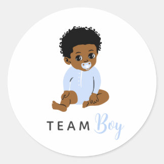 Team Boy Zwarte Geslachtsonthulling Blauwe Baby St Ronde Sticker