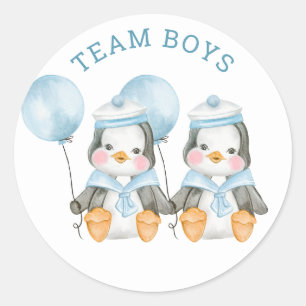 Team Boys. Twee seksen onthullen. Stembordspel Ronde Sticker