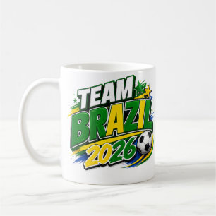 TEAM BRAZILIË 2026 Voetbal Fan Mok   Braziliaans