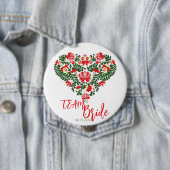 Team Bride Aangepast Script Hongaars Matyo Folk Ronde Button 4,0 Cm (In situ)
