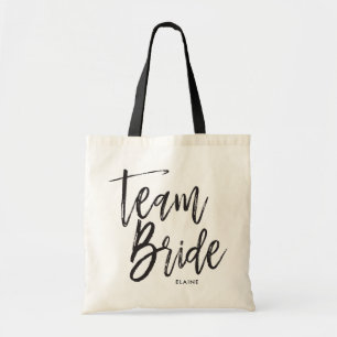 Team Bride   Aangepaste bruiloft in Script-stijl Tote Bag