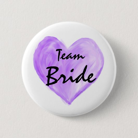Team Bride Abstracte Paint Love Paarse Button (Voorkant)