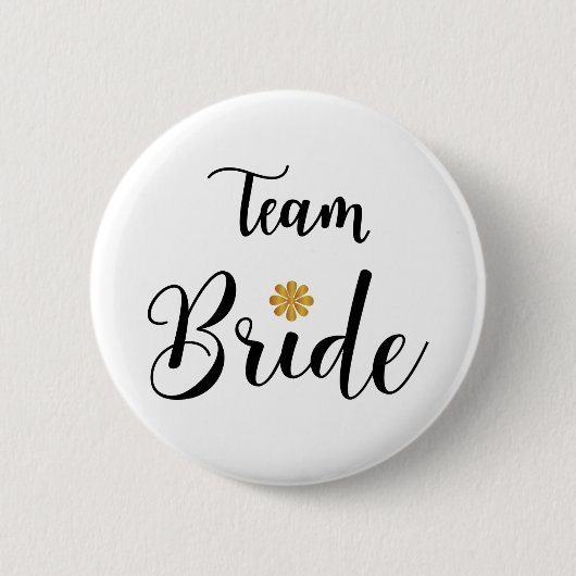 Team Bride Bachelore Wedding Party Pin-back Button (Voorkant)