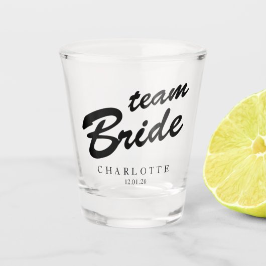 Team Bride Bachelorette Party Persoonlijk Shot Glas (Voorkant)